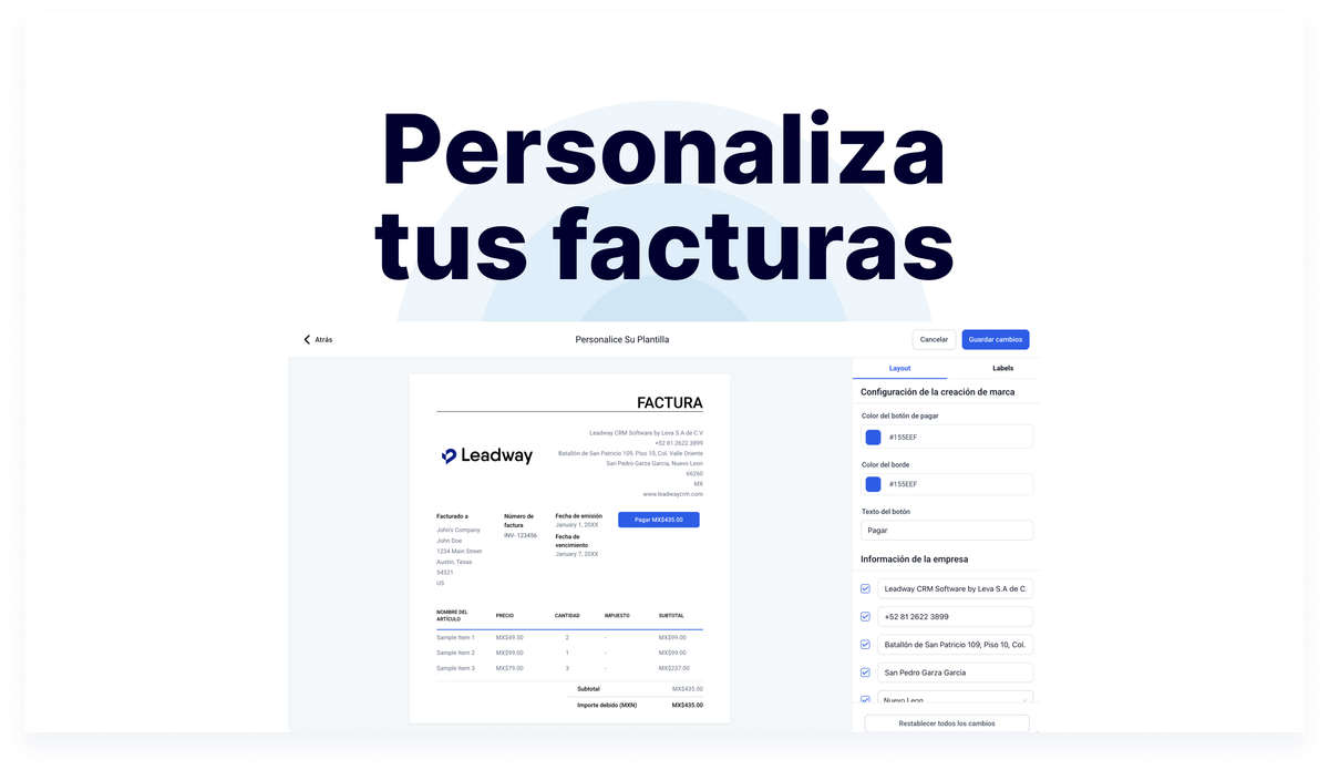 Personaliza tus facturas