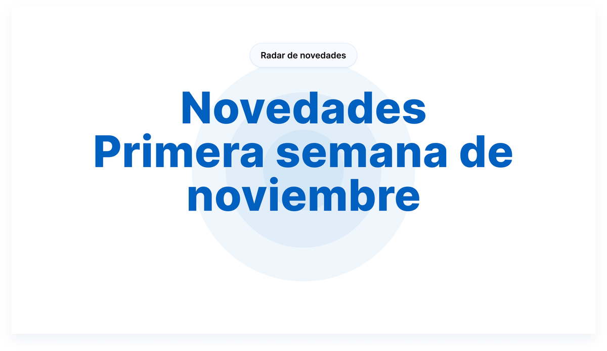 Novedades - Primera semana de noviembre