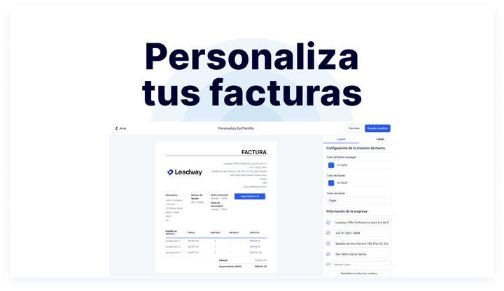 Personaliza tus facturas